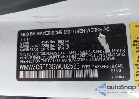 2016 Mini Countryman Cooper S из США, поврежденный, VIN WMWZC5C53GWU02523